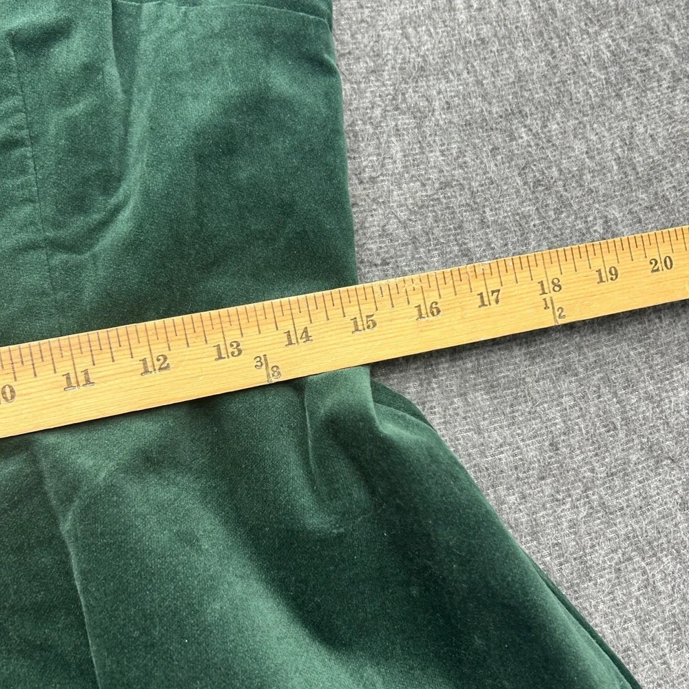 Talbots Green Velvet Dress 6 Dark Academia Coquette Bow Party Skater Christmas - Picture 7 of 11